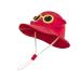 LANGZHEN Beach Sun Protection Hat for Baby Girls Adjustable Toddler Kids Hat Wide Brim Summer Play Hat with Chin Strap Crimson - Crab L