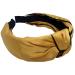 Topkids Accessories Chiffon Knot Alice Bands Adult Women Hair Accessories for Women Hair Bands for Women Thick Headband Womens Headbands Head Bands Adult Women Wide Headbands (Gold)