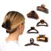 Brown Hair Claw Clips Set - 6 Unique Pairs of Trendy Mixed Design Brown Hair Claw Clips -Hair Clips for Thick Thin Fine Long Hair - 6 Dark Brown Hair Clips