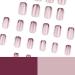 French Tip Press on Nails - Short Square Press On Nails with Nail Tips Red Edge French Nake Pink Cat Eye False Nail Sparkling pink Glossy press on nails Acrylic False Nails Cute Artificial Nails - Buy Online on GoSupps.com