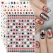 JMEOWIO 8 Sheets Poker Nail Art Stickers Decals Self-Adhesive Pegatinas U as Black Red Heart Nail Supplies Nail Art Design Decoration Accessories
