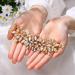 Unicra Gold Wedding Hair Vine Rhinestone Bridal Hair Piece - Champagne Crystal Headpiece for Women (6.3 Inches) - Buy Online on GoSupps.com