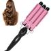 3 Barrel Hair Waver Adjustable Temperature Hair Crimper Heats up Quickly Crimping Iron for Hair Compatiable for All Hairstyles (Pink 28mm) - Buy Online on GoSupps.com