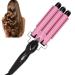 3 Barrel Hair Waver - Adjustable Temperature Crimper for Beachy Waves | Fast Heat Up | Compatible with All Hairstyles (Pink 22mm - Buy Online on GoSupps.com