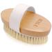 Wet and Dry Body Brush Exfoliator - Soft Bristle Brush Naturally Exfoliates Dead Skin, Smooths Cellulite, Slows Aging, Stimulates Lymph and Blood Flow by Scala Beauty, 5 x 2.75 in Dry Brush