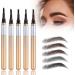 Eyebrow Pencil Eye Makeup Eyebrow Pen with 4 Tip Brow Pencil Eye Brow Pencils for Women Long-Lasting Eyebrow Pen (Coffee) - Buy Online on GoSupps.com