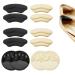 Daily Treasures 6 Pairs Heel Pads for Shoes & Ball of Foot Cushions Ice Silk Heel Inserts Heel Grips for Womens Men Shoes Too Big Reusable Heel Protectors Anti Slip Rub Blister(Apricot+Black)