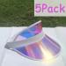 5 Pack Sun Visor Hats for Women - Clear Colorful Party Outdoor Sports Cap - Iridescent Pink - Buy Online on GoSupps.com