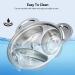 Divided Stainless Steel Children's Plates | 3-Part Baby & Toddler Plates - 22x19cm - Buy Online on GoSupps.com
