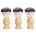 3 pieces of shaving brush bar cleaning brush for men soft hair wood handle rich foam beard care brush for everyday use soft and skin -friendly bristle