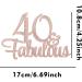 1 PCS 40 & Fabulous Cake Topper Rose Gold Glitter Cheers to Happy 40th Birthday Cake Toppers Forty and Fabulous Cake Pick Decorations for 40th Wedding Anniversary Birthday Party Supplies - Buy Online on GoSupps.com
