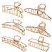 Jaciya 6 Pack Hair Claw Clips Gold Metal Hair Clips Large Hair Clips for Thick Hair Butterfly Claw Hair Clips Hair Styling Accessories Color 1