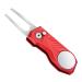 Mile High Life Golf Divot Repair Tool w Magnetic Golf Ball Marker | All Metal Foldable Divot Tool w Pop-up Button | Golf Accessories for Men G-Red