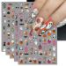 Halloween Nail Stickers 12 Sheets Self-Adhesive Nail Decal Pumpkin Cobweb Ghosts Nail Art Decoration Design Supplies