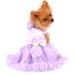 Paidful pet dress for small dogs cats girls summer luxury puppy wedding dress rose flower lace Tutu rock silky bowknot birthday party dress dog dress chihuahua clothing purple xs xs: back length: 16cm/6.0 " bust: 27cm/10.5" purple