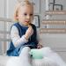 Mengdababy Snack Cups for Toddlers - 100% Food Grade Silicone - BPA Free - Square Snack Catcher with Lid - Blue Green - 7oz - Buy Online on GoSupps.com