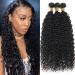 Menalue Water Curly Bundles Brazilian Virgin Human Hair Water Wave Bundles 100% Unprocessed Wet and Wavy Curly 3 Bundles Ocean Wave 10A Remy Hair Natural Black Color (16 18 20 Inch) water wave bundles 16 18 20