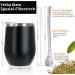 Telanks Mate Becher - 340ml Double-Walled Stainless Steel Yerba Mate Cup with Bombillas & Cleaning Brush | Black - Buy Online on GoSupps.com