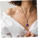 Beaupretty 5-Stone Obsidian Necklace with Safety Buckle | Unique Chinese Medallion & Cotton Thread Chain for Men & Women - Violet Crystal Adornment - Buy Online on GoSupps.com