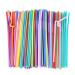 ALINK 200 PCS Flexible Plastic Drinking Straws, 10.2 Inches Extra Long Colorful Disposable Bendy Party Fancy Straws