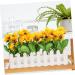 Zerodeko Artificial Flower Fence Outdoor Artificial Plants Sunflower Bouquet Sunflower Artificial Flowers Office Desk Decor Pots Plants Faux Plant White Fake Flowers Villain Foam White 40X9CM - Buy Online on GoSupps.com