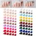 480 Pieces 20 Colors Short Square Matte False Nails Full Cover Fake Nails Artificial Acrylic Nail Design Tips with for Women Girls Nail Decorations
