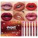 evpct 6Pcs Matte to Glitter Liquid Lipstick Long Lasting Lip Set Kit,6 Color Diamond Shiny Dark Red Pink Purple Glitter Sparkly Glossy Metallic Shimmer Sparkle Waterproof Lipstick Lip Gloss for Women 6 Count (Pack of 1) Se