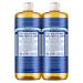 Dr. Bronners - Pure-Castile Liquid Soap (Peppermint, 32 ounce, 2-Pack) - Made with Organic Oils, 18-in-1 Uses: Face, Body, Hair, Laundry, Pets and Dishes, Concentrated, Vegan, Non-GMO Peppermint 32 Fl Oz (Pack of 2)