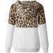 Bigfanshu Women's Tops Leopard Patchwork Long Sleeve Sweatshirt Pullover Shirt Blouse White - Buy Online on GoSupps.com