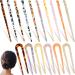 16 Pieces Acetate Hair Sticks U Shape Hair Forks Shell Styling Hairpins Leopard Print Hair Chopsticks Tortoise Shell Hair Pins French Style Hair Clips Vintage Updo Hair Accessories for Women Girls