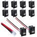 DaierTek Mini Rocker Switch T85 2 Pin SPST Small ON Off Appliance ON and Off Rocker Toggle KCD1 Switch 12V 20A 120V 10A Per-Wired Black -10Pack