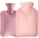 QXNDXQ heat bottle with soft cover bed bottle fluffy hot water bag with lid PVC heat bottle 2L heat bottle for pain relief safe and durable best gift for winter (pink)