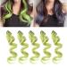 Shop 5 Pcs Arctic Green Clip-In Colored Hair Extensions | 21.7 Inch Synthetic Highlights for Women & Girls - Buy Online on GoSupps.com