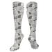 Gray background hedgehog raccoon compression socks for women & men circulation 15-20 mmHg is the best support for sporty running cycling