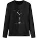 Women's Plus Size Sun Moon Print Graphic T-Shirt - Black XXL | Casual Loose Blouse - Buy Online on GoSupps.com