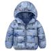 Baby Winter Coat Boys Hooded Jacket Lightweight Windproof Puffer Coat with Zippers Warm Jackets with Two Pockets Fashion Pattern Waterproof Winter Outfits 12-18 Months G 12-18 Months