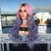 Battnot 28'' Synthetic Full Wig for Women - Long Curly Straight Hair in Gold Pink & Purple - Ideal for Cosplay & Parties - Buy Online on GoSupps.com