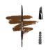 Kiss New York Professional Eyebrow Pencil D-Shape Design for Line & Fill Dual-Sided Retractable Brow Definer with Spoolie Silky Smooth Texture Cruelty-Free (Chocolate Brown)