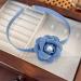 Oralgo Blue Denim Choker Necklace with Large Flower | Trendy 2024 Women's Accessory | Fashionable Denim Necklace for Girls - Buy Online on GoSupps.com