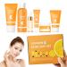 6 Pcs -Vitamin C Skincare Set for Face - with Cleanser Serum Eye Cream Moisturizer Sunscreen & Toner | Brightening Hydrating& Anti-Aging Perfect for Teens & Girls Moisturizing Face Skin Care Kit