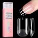 AILLSA Square Nail Tips - Half Matte Full Cover Nail Tips No Filed 360Pcs Fake False Soft Gel Short Nail Tips Pre-shaped Acrylic Clear Gelly Tips for Press On Nail Extension 12 Sizes With Gift Box Short Square 360PCS