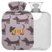 Naanle hot hot water bottle with cover Dachshund dogs Transparent hot water bottle hot water bottle for bed handfoot warmer pain relief warmth and cold therapy 2l in size