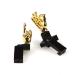 Stinger Novelty Finger Sight Set, Backup Front and Rear Iron Sight BUIS Set, Fit Picatinny Rail and Weaver, Offset 45 Degree Gloss Gold