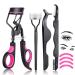 4 Piece Eyelash Curler Kit Eyebrow Brush Set with Eyelash Comb Eyebrow Brush Eyelash Tweezers and Applicator Tool False Eyelashes Applicator Tool for Women