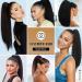 PEACOCO Yaki Kinky Straight Ponytail Hair Extensions 12 Inch - Black Women's Clip-In Synthetic Hairpiece (1B) - Buy Online on GoSupps.com