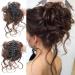 Xumann Hair Pieces for Women Messy Bun Real Hair Messy Bun Hair Piece Claw Clip Messy Hair Bun Scrunchies for Women -Light brown