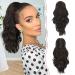 Sofeiyan ponytail extension clip in claw hair part ponytail hair extension long corrugated curly ponytail with clip hair extension art hair heat -resistant for women brown dark brown