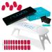 PRECURED GLITTER GEL NAIL SHEETS + PORTABLE UV/LED Nail Dryer Lamp 8W | Semi Cured Gel Nail Strips | Semi-Permanent Nail Stickers | Gel Nail Stickers Ruby Glaze