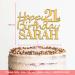 Personalised Acrylic Birthday Cake Topper by KreateSquare - Custom Name & Age, Silver Cake Decoration - Buy Online on GoSupps.com
