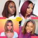 Brazilian Straight Bob Wig Human Hair 12 Inch | Middle Part Short Bob Lace Frontal Wig for Black Women - Natural Color - Pack of 1 - Buy Online on GoSupps.com